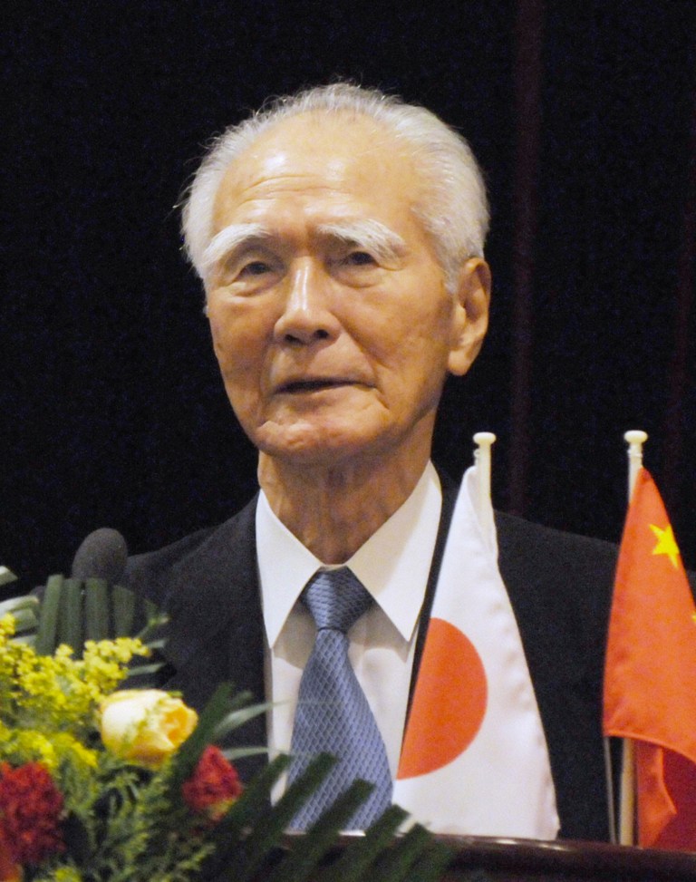In this July 26, 2011 photo, former Japanese Prime Minister Tomiichi Murayama speaks at a symposium in Beijing, China. Murayama said Thursday, Feb. 27, 2014 that the landmark 1995 war apology carrying his name is an international pledge that Japan must not change, amid speculation that the current conservative leaders want to revise it. During his rare public speech in Tokyo since his retirement in 2000, Murayama said that Japan should also keep another apology over forced prostitution before and during World War II, and urged Prime Minister Shinzo Abe to stand by both statements. (AP Photo/Kyodo News) JAPAN OUT, MANDATORY CREDIT