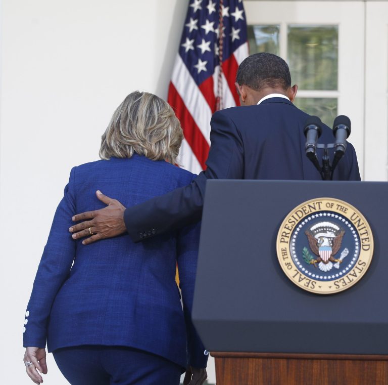 In this photo taken Sept. 1, 2010, President Barack Obama walks with then-Secretary of State Hillary Rodham Clinton after he made a statement in the Rose Garden of the White House in Washington. President Barack Obama formally endorsed Hillary Clinton's bid for the White House on Thursday, June 9, 2016, praising his former secretary of state's experience and grit, and urging Democrats to unite behind her in the fight against Republicans in the fall. (AP Photo/Charles Dharapak)
