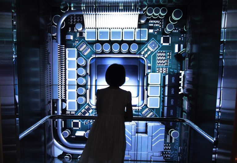 A woman visits the Samsung Electronics Co.'s showroom in Seoul, South Korea, Tuesday, July 8, 2014. Samsung Electronics Co. said operating profit declined to a two-year low in the second quarter, hit by the strong local currency and slowing demand for smartphones in China.(AP Photo/Ahn Young-joon)