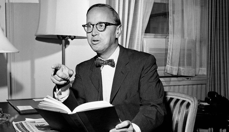 Historian Arthur Schlesinger Jr. passed away in 2007 of a heart attack in a Manhattan steakhouse. He is remembered most for his work for and writings on Democratic politicians Adlai Stevenson and John and Robert F. Kennedy. (AP Photo/David Pickoff)