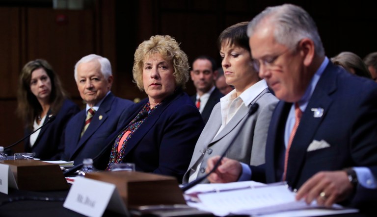 The regulators testified at a hearing of the Senate Health, Education, Labor, and Pensions Committee on Wednesday on how to stabilize the individual market. A majority of the five state insurance commissioners at the hearing wanted Congress to provide a reinsurance fund for Obamacare insurers. (AP Photo/Manuel Balce Ceneta)