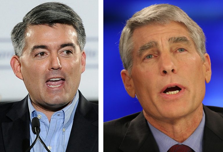 Rep. Cory Gardner, R-Colo., is looking better and better in his campaign to unseat incumbent Sen. Mark Udall, D-Colo., with the latest batch of polling data showing the Republican challenger ahead by seven points.Â (AP Photo/Files)