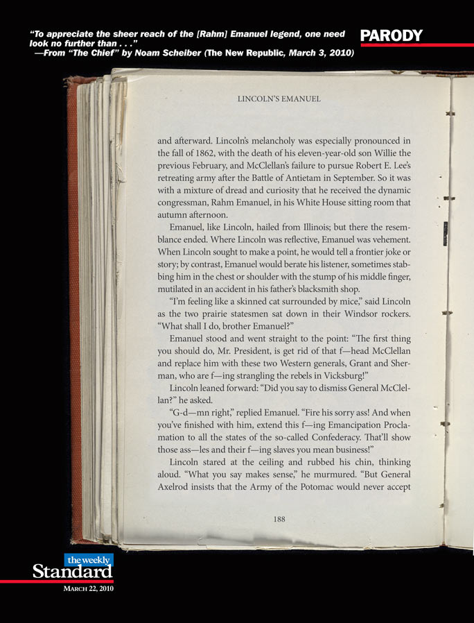 Rahm Emanuel advises Abraham Lincoln