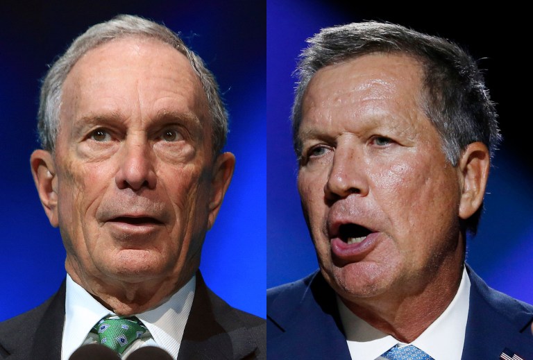President Obama is meeting with Ohio Gov. and former GOP president candidate John Kasich and former New York Mayor Michael Bloomberg and other leaders at the White House Friday to discuss the benefits of the Trans-Pacific Partnership. (AP Photos)