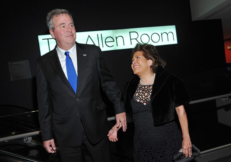 NEW YORK, NY - MARCH 07:  Politician and former Florida Governor Jeb Bush (L) and wife Columba Bush attend the 2012 Lincoln Center Institute Gala at Frederick P. Rose Hall, Jazz at Lincoln Center on March 7, 2012 in New York City.  (Photo by Mike Coppola/Getty Images)