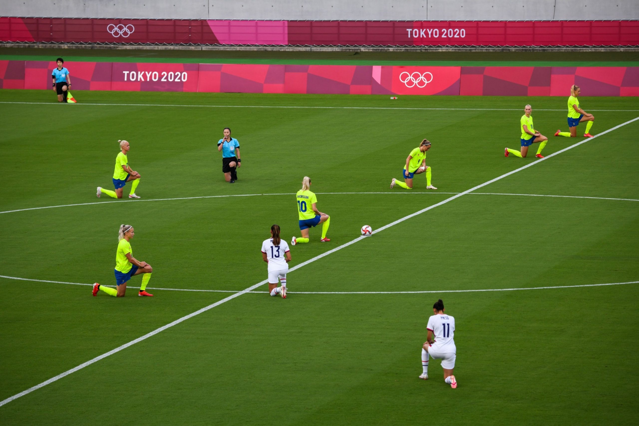 USWNT kneels along with other teams to protest racism on first day of Olympics