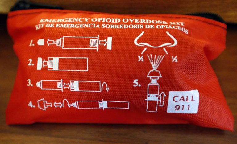 An emergency opioid overdose kit. The Comprehensive Addiction and Recovery Act includes a bunch of policies aimed at combating opioid abuse. (AP Photo/Jim Cole)