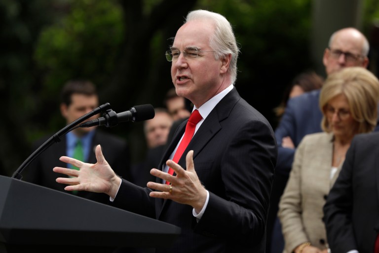 Tom Price's questioning of the benefits of medication-assisted treatment for opioid abuse doesn't signal a change in federal policy, the agency said. (AP Photo/Evan Vucci)