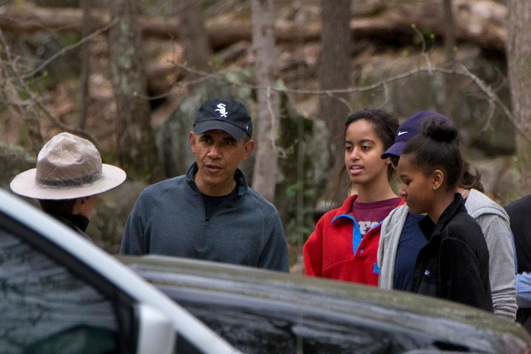 President Obama took a pre-Christmas hike with his daughters Sasha and Malia on vacation in Hawaii, according to the White House pool report. (AP Photo/Jacquelyn Martin)