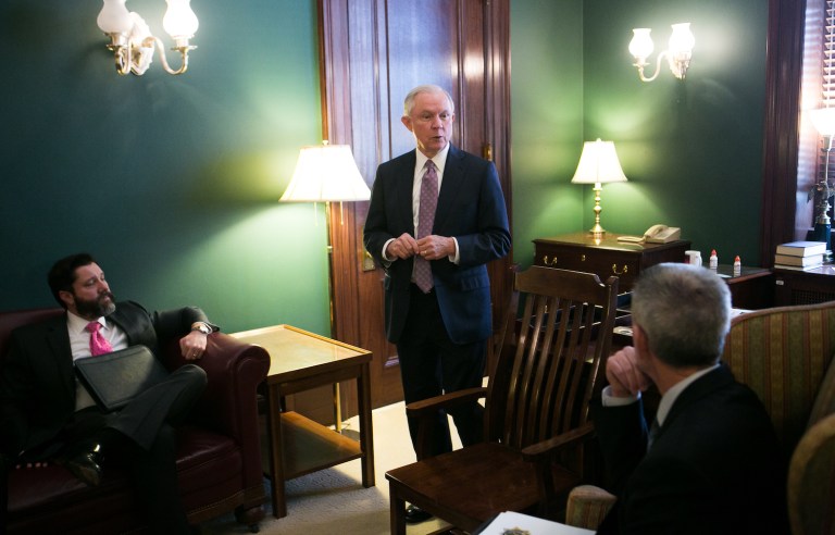 After their meeting, the sheriffs said they are seeking Sessions' support once he becomes attorney general. (Graeme Jennings/Washington Examiner)