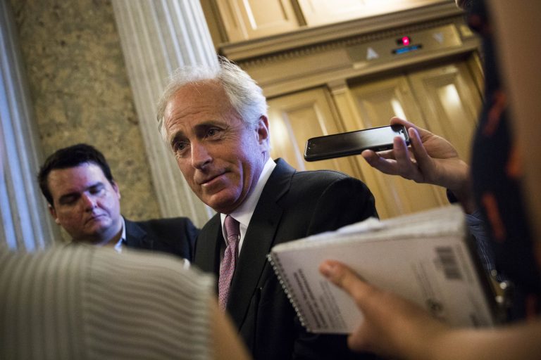 Sen. Bob Corker called for the Confederate flag to stop flying on South Carolina's capitol grounds in the wake of last week's deadly shooting at an historically black church in Charleston. (Photo by Drew Angerer/Getty Images)