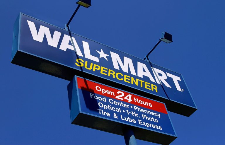 In this May 16, 2011 file photo, the WalMart Supercenter signage is seen in Springfield, Ill. Wal-Mart Stores Inc. (AP Photo/Seth Perlman, File)