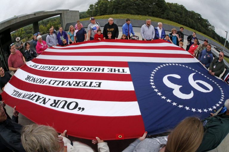 Visitors to the Flight 93 National Memorial in Shanksville, Pa., participate in a memorial service on Sept. 10 as the nation marks the 14th anniversary of the Sept. 11 attacks. (AP Photo)