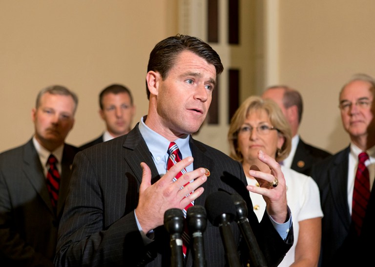 Rep. Todd Young has won the backing of the U.S. Chamber of Commerce in his Indiana Senate bid, representing the business lobby's first entry into a Republican Senate primary this cycle. (AP Photo/J. Scott Applewhite, File)