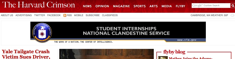 CIA Advertises ‘Student Internships [with] National Clandestine Service’