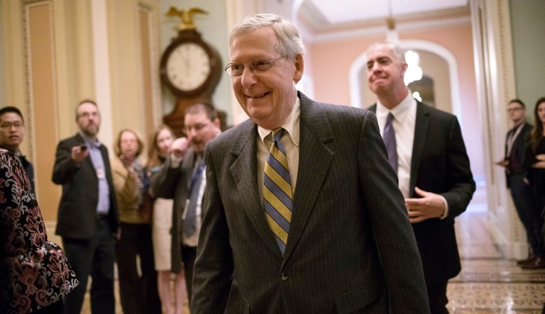 After an 81-18 vote in the Senate to reopen the government, Democrats came away with promises and reassurances from Senate Majority Leader Mitch McConnell, R-Ky., to vote on a permanent solution to reauthorize the Deferred Action for Childhood Arrivals program. (AP Photo/J. Scott Applewhite)