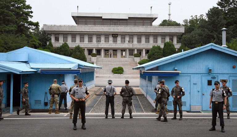 During President Trump's visit to South Korea, a surprise trip to the Demilitarized Zone never came to fruition due to rough weather. The White House had initially said Trump would not visit the 2.5-mile-wide strip of land that separates North and South Korea. (Jung Yeon-Je/Pool Photo via AP, File)