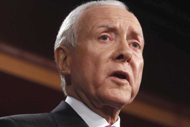 Sen. Orrin Hatch, R-Utah, speaks on Capitol Hill in Washington. (AP/Jacquelyn Martin)