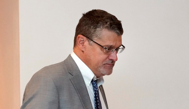Glenn Simpson, co-founder of the research firm Fusion GPS, arrived for a scheduled appearance before a closed House Intelligence Committee hearing on Capitol Hill Tuesday. (AP Photo/Pablo Martinez Monsivais)
