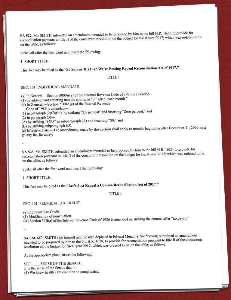 The Half-Caf, Sugar-Free, Skinny Repeal Act of 2017
