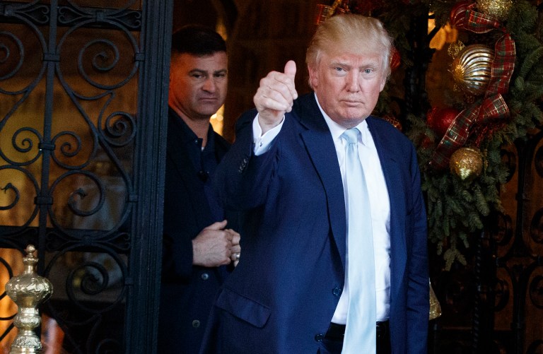 President-elect Trump is returning to New York City Sunday evening following a New Year's Eve bash he attended in Palm Beach, Fla. (AP Photo/Evan Vucci)