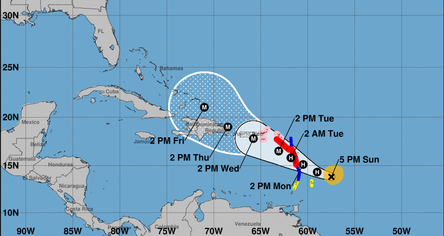 Hurricane Maria threatens Virgin Islands and Puerto Rico as it follows Hurricane Irma’s path