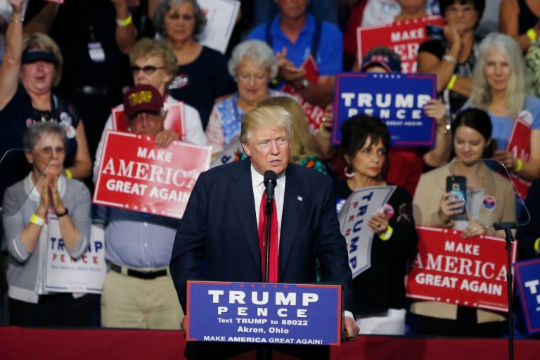 Donald Trump has weaved a secondary campaign slogan into each of the speeches he's delivered since his advisers decided it was time to use teleprompters — one that promises a 