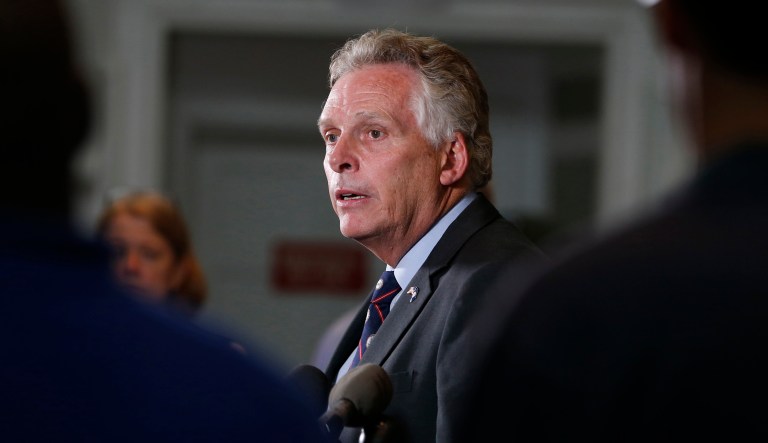 Virginia Gov. Terry McAuliffe said Tuesday that he will need help from the Republican-controlled General Assembly and local officials to remove Confederate monuments around the state. (AP Photo/Steve Helber)