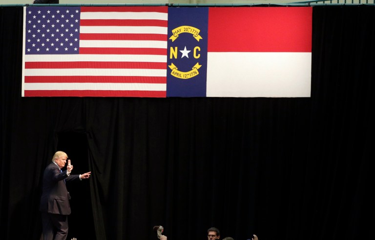 Hillary Clinton is underperforming President Obama in 2012, while Donald Trump is overperforming Mitt Romney in North Carolina. (AP Photo/Chuck Burton)