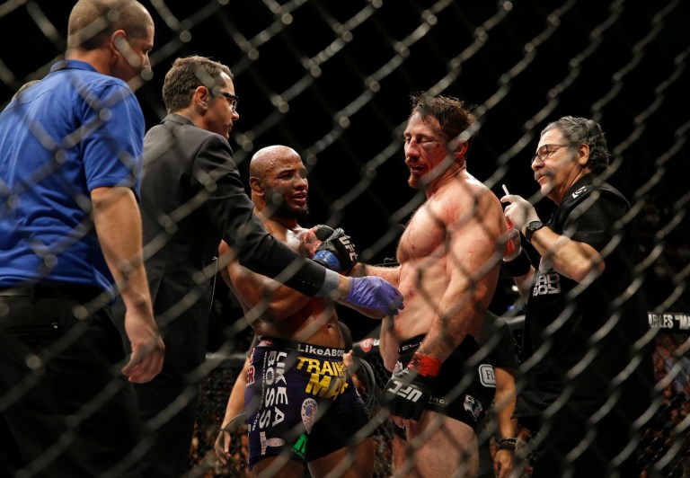 Army Ranger turned UFC fighter and all-American badass Tim Kennedy answered the call. (AP Photo/John Locher)