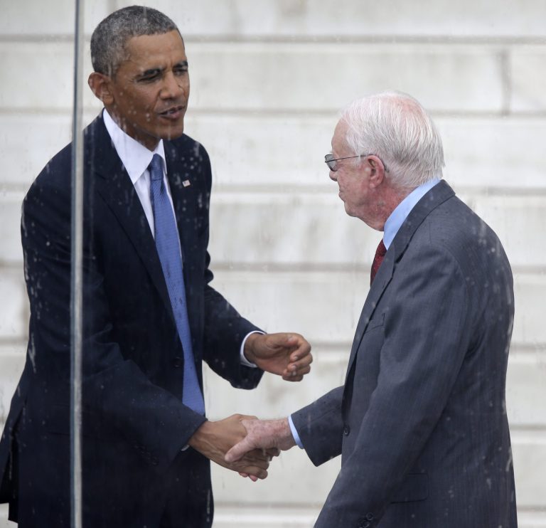 Most of what Obama has broken can't be fixed. But he could give the next U.S. president a fighting chance by following Jimmy Carter's example and doing something. (AP Photo)