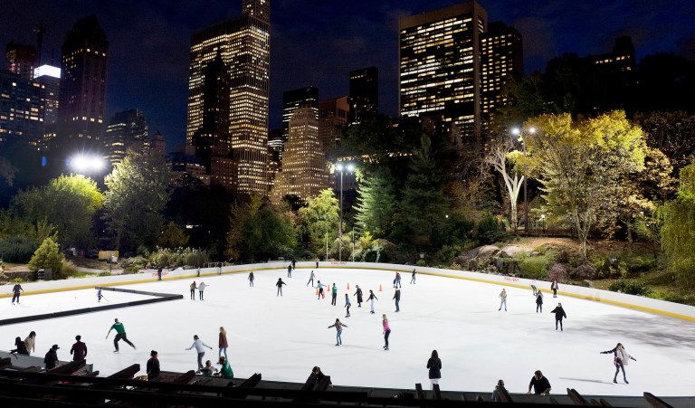 Will the 45th president do for infrastructure what he did for Wollman Rink? (AP Photo/Mark Lennihan)