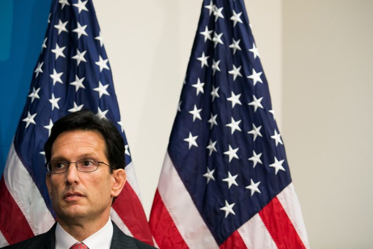 House Majority Leader Eric Cantor, R-Va., reportedly told House Republicans in a private meeting, âI reject the false choice that if you are against shutting down the government you are for Obamacare.â (Drew Angerer/Getty Images)