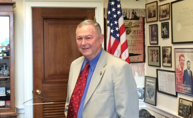 Rep. Dana Rohrabacher, R-Calif., praised President-elect Trump for proving he will not be pushed around by Chinese leaders. (AP Photo/Maria Danilova)