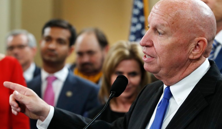 House Ways and Means chairman Kevin Brady, R-Texas, speaks during a news conference announcing GOP tax legislation, Thursday, Nov. 2, 2017, on Capitol Hill in Washington. (AP Photo/Jacquelyn Martin)