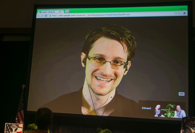 National Security Agency leaker Edward Snowden is releasing his first techno track this weekend. (AP Photo/Marco Garcia)