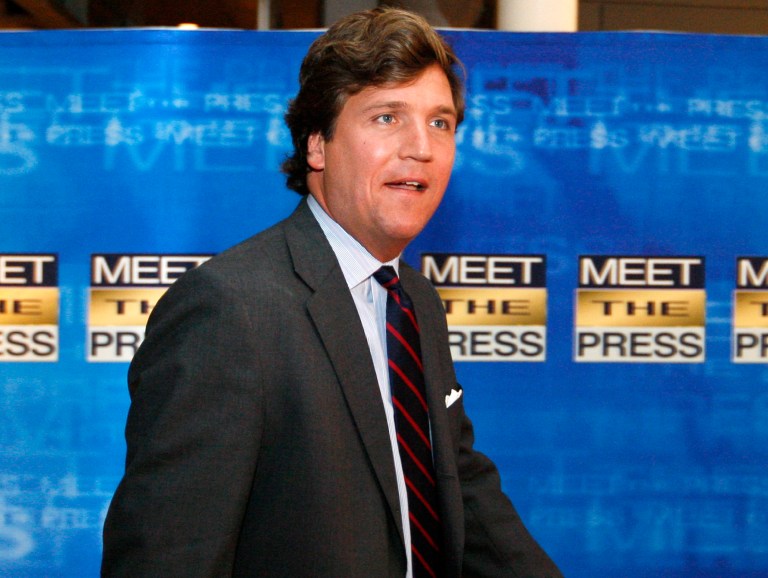 Tucker Carlson, editor of the right-leaning Daily Caller news website, admitted in a recent interview that his publication will not criticize Fox News. (AP Photo)