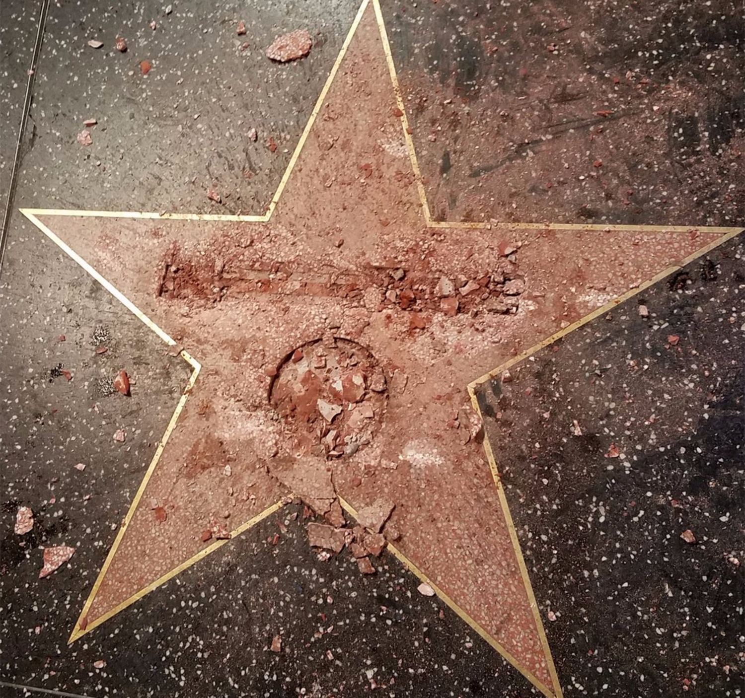 Vandal destroys Trump’s Hollywood Walk of Fame star