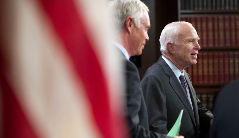 McCain has been a top advocate for a hike in defense spending. (AP Photo/Cliff Owen)