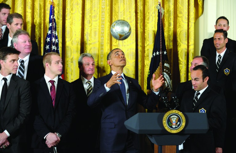 By the numbers: Obama, Kerry use their noggins for soccer demonstration