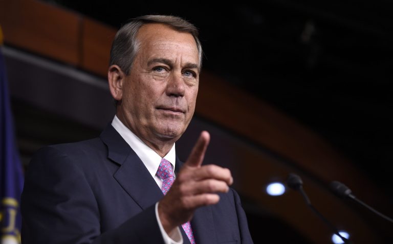 House Speaker John Boehner of Ohio speaks during a news conference on Capitol Hill in Washington, Wednesday, July 29, 2015. (AP Photo/Susan Walsh)
