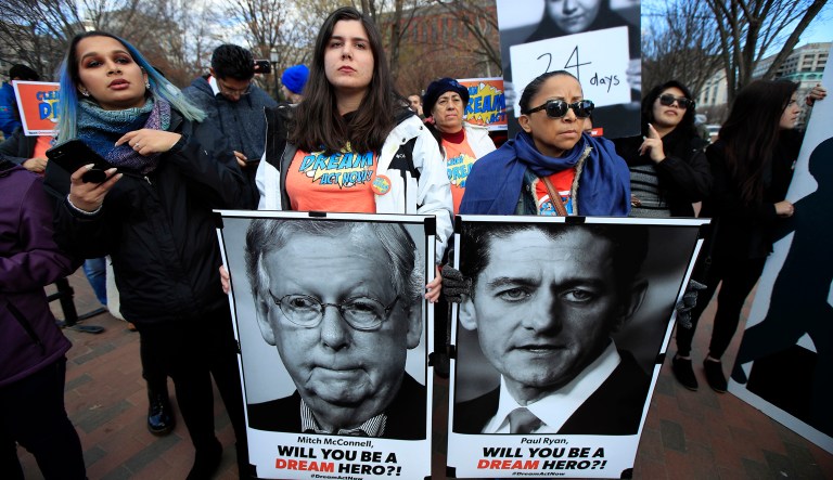 The White House has given Congress until March to craft legislation to address the fallout from President Trump's decision to end the Obama-era Deferred Action for Childhood Arrivals program. (AP Photo/Manuel Balce Ceneta).