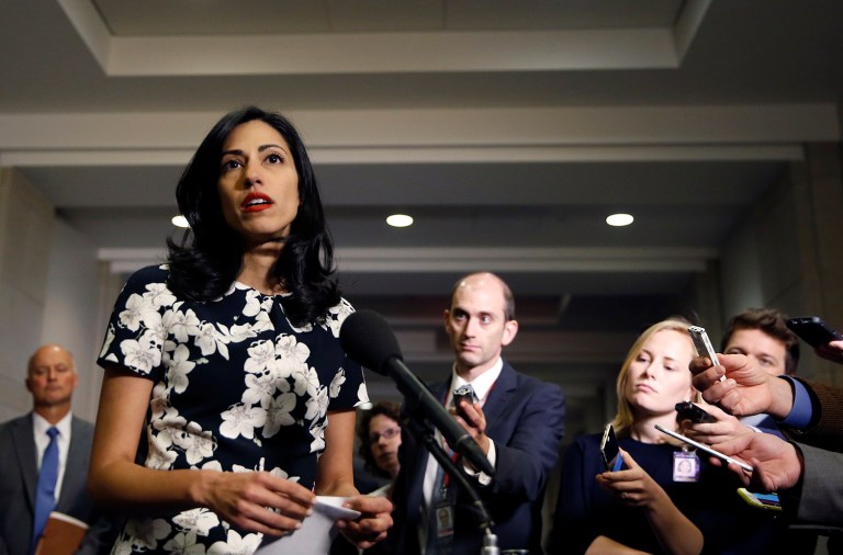 Huma Abedin, a longtime aide to Hillary Clinton, testified that the private email server Clinton chose to use may have hindered the former secretary of state's ability to do her job. (AP Photo/Alex Brandon)