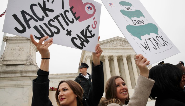 Using the state to effectively hold a business owner at gunpoint is bullying, pure and simple. (AP Photo/Jacquelyn Martin)