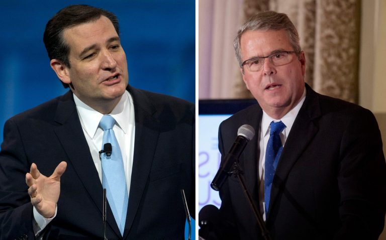 Sen. Ted Cruz and former Florida Gov. Jeb Bush came up over the course of their conversation. (AP Photo)