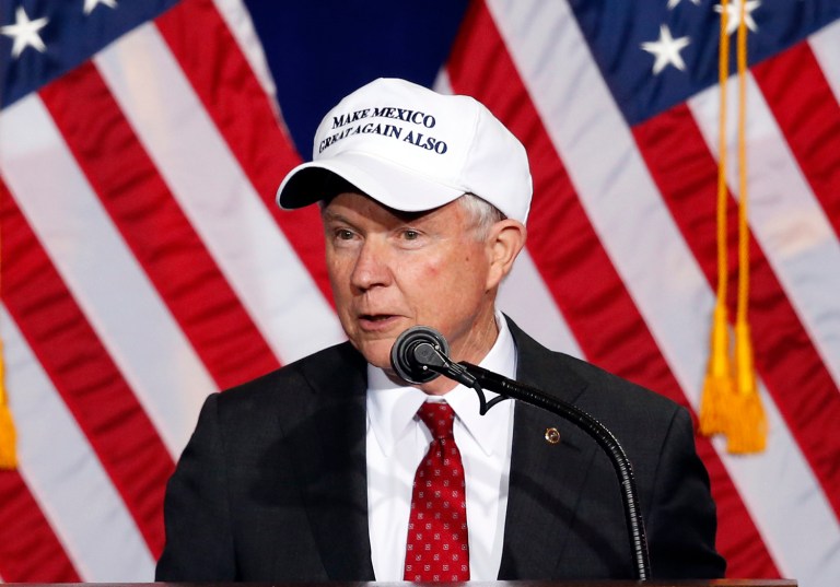Sen. Jeff Sessions defended Donald Trump Wednesday against suggestions that he supports a massive deportation force. (AP Photo/Ross D. Franklin)