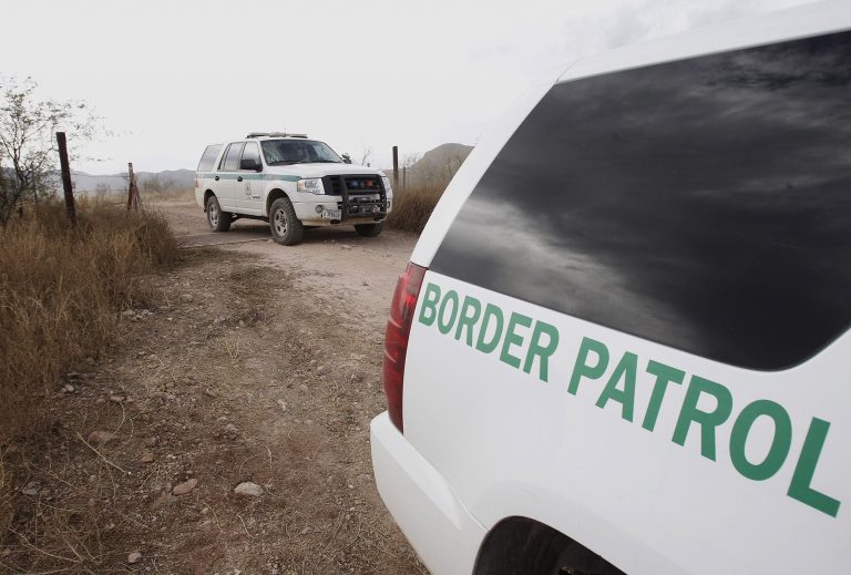 U.S. Border Patrol vehicles come and go from a checkpoint in Arizona. (AP Photo/Ross D. Franklin)