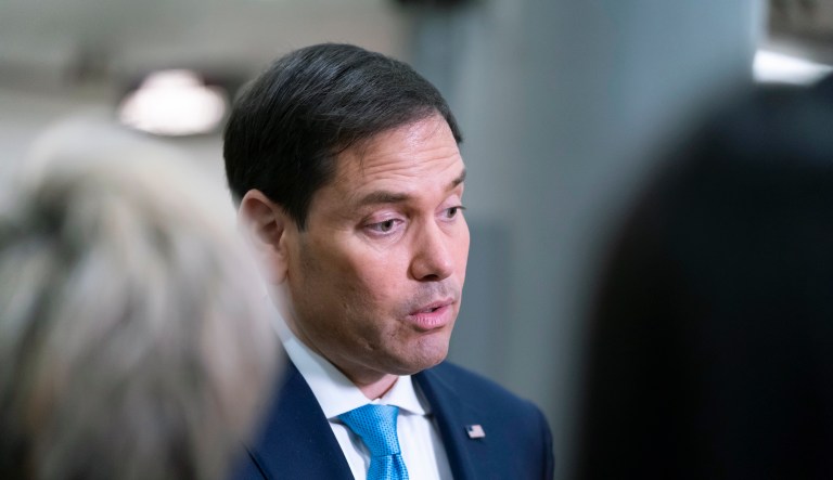 Sen. Marco Rubio (R-FL), pictured on March 16, 2022, has introduced a bill that would remove tax deductions for companies that cover abortion and gender transition care.