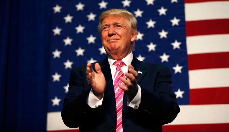 Trump met with his national security team at Camp David on Friday to discuss the U.S. strategy in Afghanistan. (AP Photo/Gerald Herbert)