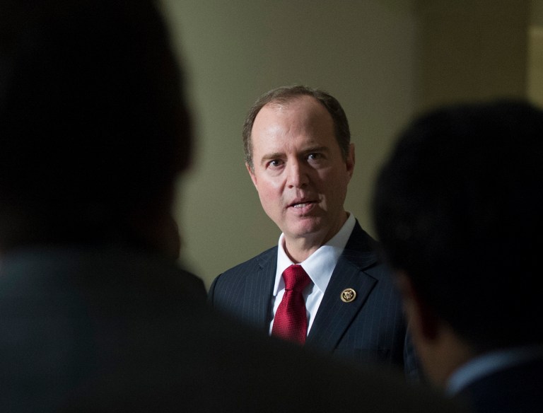 House Intelligence Committee Ranking Member Adam Schiff, D-Calif., speaks with reporters about the committee's investigation into Russia's involvement in the recent U.S. presidential election. (AP Photo/Cliff Owen)